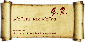 Gálfi Richárd névjegykártya